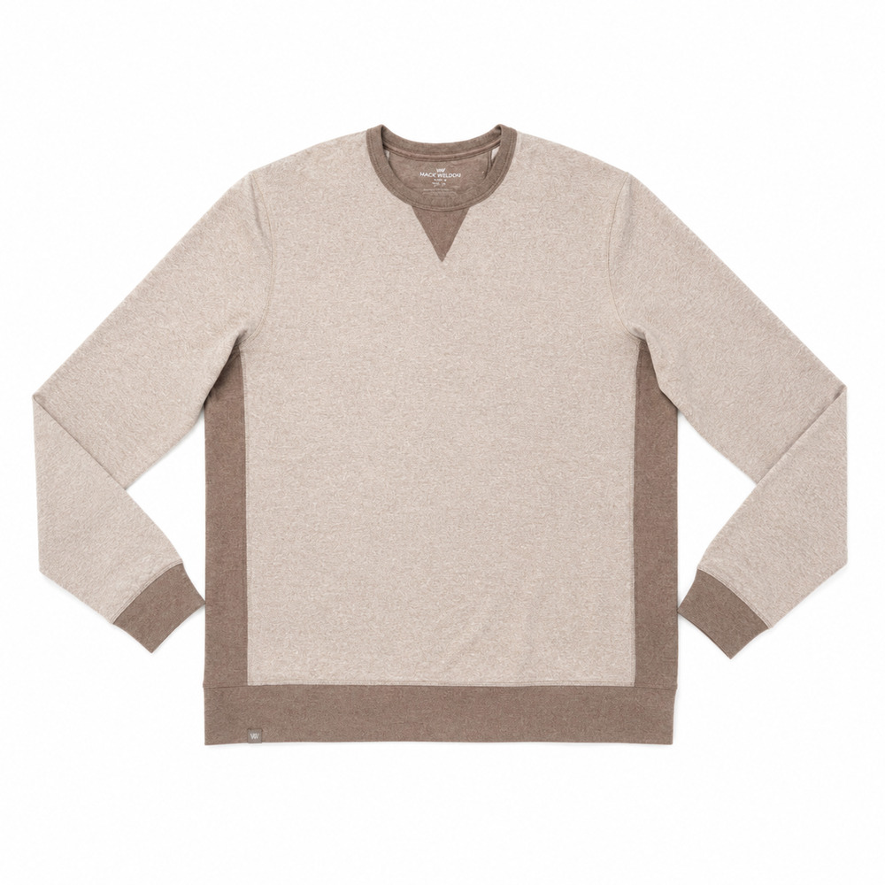 Mack Weldon ACE Men’s Medium Heather Beige Crewneck Sweatshirt Long Sleeve